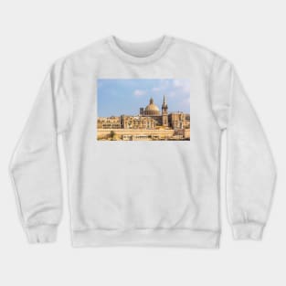 Coastal landscape of Valletta, Malta Crewneck Sweatshirt